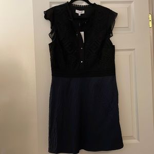 Reiss size 10 Black/Navy fit & flare one dress